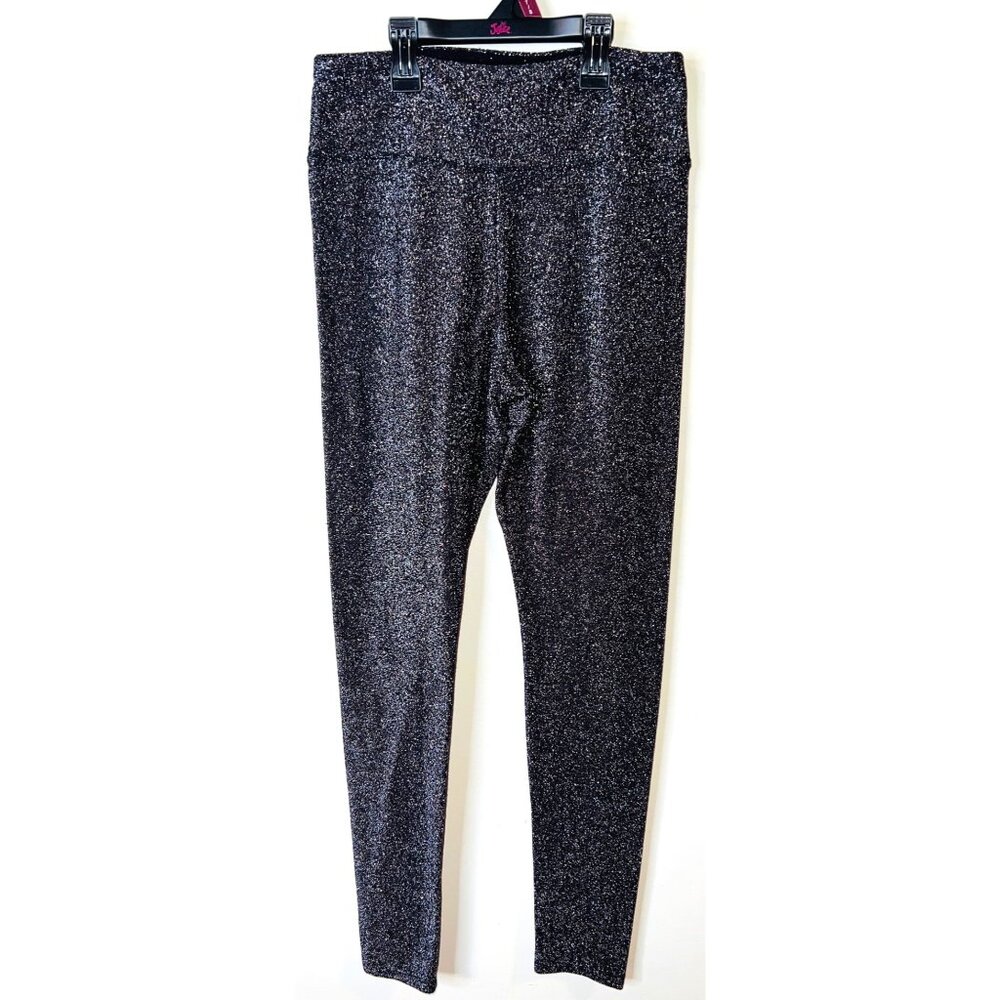 Wild Fable Womens Metallic Black Glitter Mid-Waisted Medium Leggings